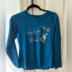 Run Disney blue Long Sleeve women’s 2019 wine and dine half marathon